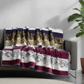 DaDa Bedding Botanical Floral Striped Carnations Mink Flannel Fleece Throw Blanket (XY9829) by DaDalogy Bedding Collection