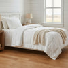 DaDa Bedding Dreamy Soft Velvet Ivory White Plush Velour Tufted Quilted Comforter Set (JHW861)