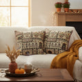 DaDalogy Bedding Light White Mughal Floral Botanical Cottage Fleur Tapestry Throw Pillow Covers 16" (18196) by DaDalogy Bedding Collection