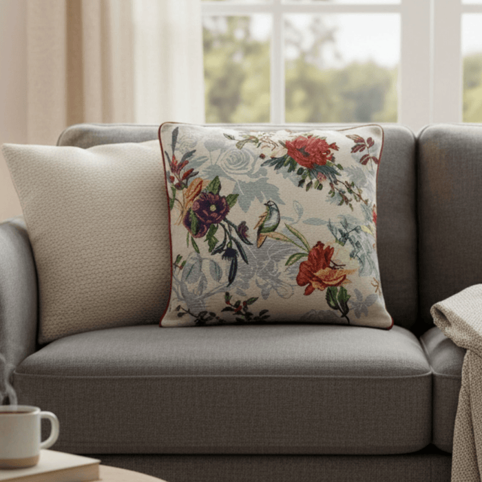 DaDa Bedding Elegant Tropical Paradise Birds Floral Tapestry Throw Pillow Covers 16" (18116) by DaDalogy Bedding Collection