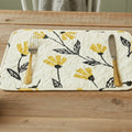 DaDa Bedding Botanical Floral Dining Table Placemats - Set of 4-Pieces Quilted Ivory with Yellow Fleur Golden Orange Spring Time Tulips - 13 x 19 by DaDalogy Bedding Collection