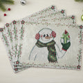 DaDa Bedding Set of 4-Pieces Magical Snowman Holiday Tapestry Placemats 13” x 19” (9733) by DaDalogy Bedding Collection