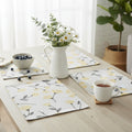DaDa Bedding Set of 4-Pieces Sunshine Yellow Fleur Spring Tapestry Dining Table Placemats 13” x 19” (18112) by DaDalogy Bedding Collection
