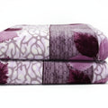 DaDa Bedding Orchid Blossoms Striped Floral Lavender Plush Fleece Flannel Throw Blanket (XY9833) by DaDalogy Bedding Collection