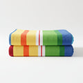 DaDa Bedding Colorful Striped Rainbow Reversible Plush Luxe Flannel Fleece Throw Blanket (XY9867) by DaDalogy Bedding Collection