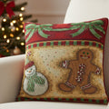 DaDa Bedding Gingerbread Snowman Woven Tapestry Throw Pillow Covers 16" x 16" (12917) by DaDalogy Bedding Collection
