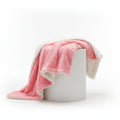 DaDa Bedding Luxury Blossom Pink Rose Buds Pink Sherpa Backside Faux Fur Throw Blanket (BL-171752) by DaDalogy Bedding Collection