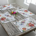 DaDa Bedding Set of 4-Pieces Tropical Sky Blue Birds Floral Tapestry Dining Table Placemats 13” x 19” (18116) by DaDalogy Bedding Collection