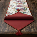 DaDa Bedding Vintage Romantic Roses Lovely Pink Floral Woven Tapestry Dining Table Runner (879) by DaDalogy Bedding Collection