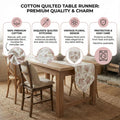 DaDa Bedding Hint of Mint Cottage Floral Roses Quilted Cotton Dining Table Runner (3036) by DaDalogy Bedding Collection
