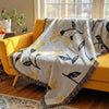 DaDa Bedding Yellow Fleur Botanical Sunshine Golden Floral Woven Tapestry Throw Blanket - 50” x 60” (18112)