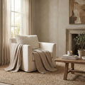 DaDa Bedding Elegant Fringed Cotton Quilted Throw Blanket - Luxurious Solid Soft Paisley Pattern, Cozy Lightweight Lap Throw, Perfect for Couch or Bed, Neutral Sandy Taupe Tan Beige, 50x60 Inches by DaDalogy Bedding Collection