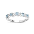 Genuine Aquamarine 5 Stone Ring by Fine Color Jewels