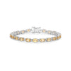 9.03 Ct Oval Yellow Citrine Prong Sterling Silver Tennis Bracelet