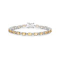 9.03 Ct Oval Yellow Citrine Prong Sterling Silver Tennis Bracelet by Fine Color Jewels