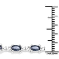 Genuine Blue Sapphire Silver Tennis Bracelet by Fine Color Jewels
