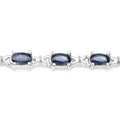 Genuine Blue Sapphire Silver Tennis Bracelet by Fine Color Jewels