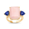 Natural Pink Opal Three Stone Ring