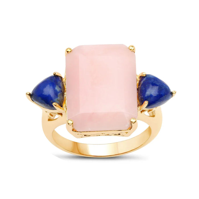 Natural Pink Opal Three Stone Ring by Fine Color Jewels