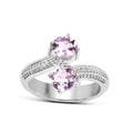 1.46 Ct Round Purple Amethyst Prong Silver Bypass Engagement Ring by Fine Color Jewels