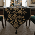 DaDa Bedding Magical Golden Reindeer Woven Tapestry Dining Table Runner (18272) by DaDalogy Bedding Collection