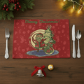 DaDa Bedding Set of 4-Pieces Red Santa Claus Christmas Tapestry Placemats 13” x 19” (17615) by DaDalogy Bedding Collection