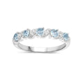 Genuine Aquamarine 5 Stone Ring by Fine Color Jewels