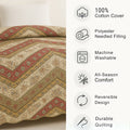 DaDa Bedding Cranberry Sage Floral Chevron Quilt Set - Lightweight Bedspread by DaDalogy Bedding Collection