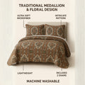 DaDa Bedding Rustic Earthy Cross Motif Folk Ogee Moroccan Scalloped Quilted Bedspread Set (JHW-944) by DaDalogy Bedding Collection