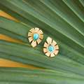 Gold & Bold Stud Earrings - Turquoise by Christina Greene
