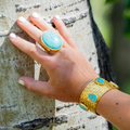 Wire Stackable Cuff - Turquoise by Christina Greene