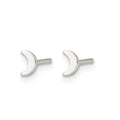 Half Moon Stud Earrings Silver by Fine Color Jewels