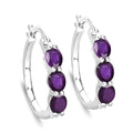 Genuine Purple Amethyst and Diamond Earrings by Fine Color Jewels
