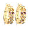 Multicolor Stone Hoop Earrings