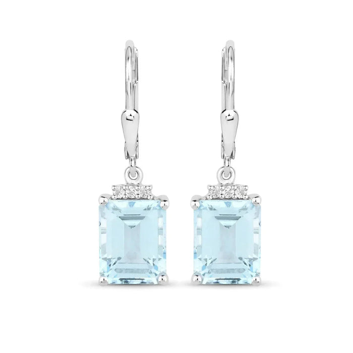 Blue Topaz Dangle Earrings by Fine Color Jewels