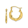 10K Gold Dolphin Heart Hoop Earrings by Fine Color Jewels