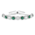 Created Green Emerald Tennis Bracelet by Fine Color Jewels
