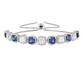 Created Blue Sapphire Tennis Bracelet by Fine Color Jewels
