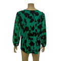 Calvin Klein Printed Smocked-Shoulder Blouse,Size XL by Vanessa Jane