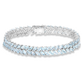 Natural Aquamarine Silver Bracelet by Fine Color Jewels