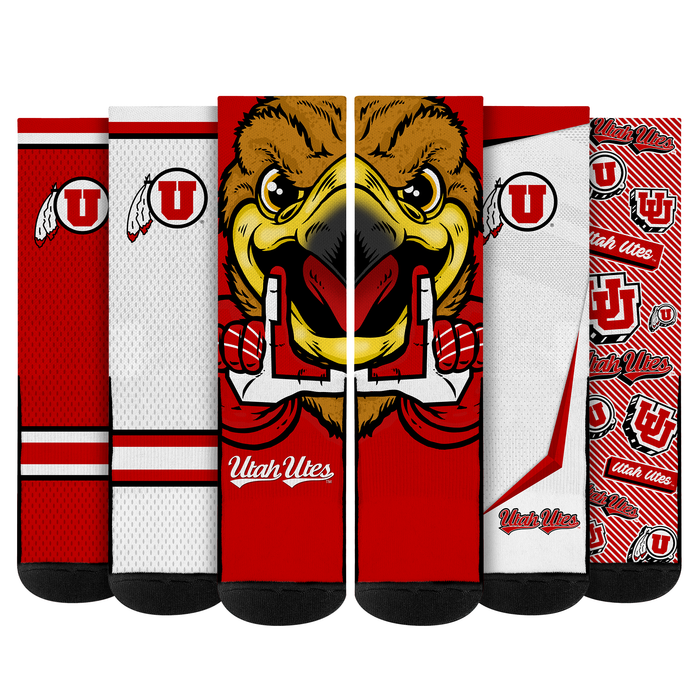 Utah Utes - Super Fan Bundle 5-Pack by Rock 'Em Socks