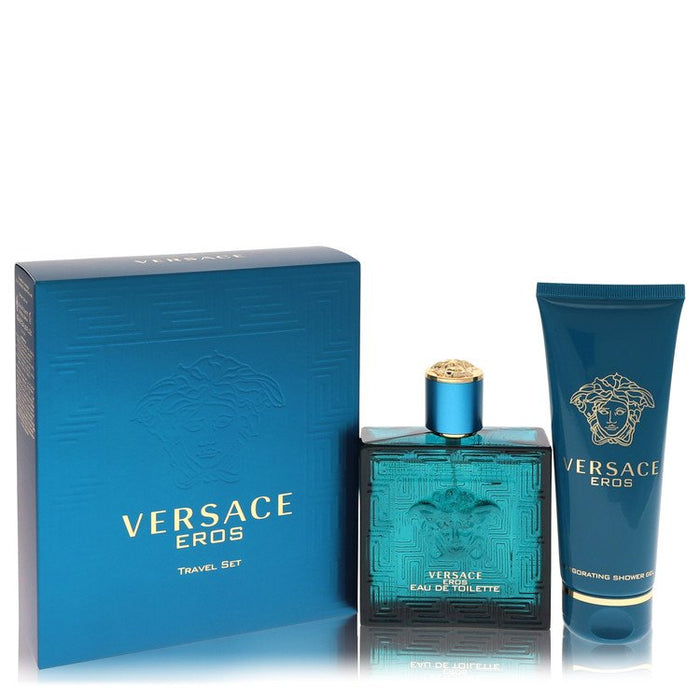 Versace Eros by Versace Gift Set -- 3.4 oz Eau De Toilette Spray + 3.4 oz Shower Gel for Men by Avera Group