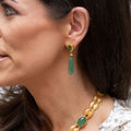 Verona Tulip Drop Earrings - Green Strawberry Quartz by Christina Greene
