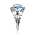 Blue Topaz and Tanzanite Statement Ring by Fine Color Jewels