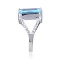 Blue Topaz Emerald Cut Statement Ring by Fine Color Jewels