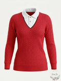 Ralph Lauren Women's Active Golf 2 Cable Knit Sweater, Size XL/Red by Vanessa Jane