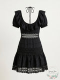 Free People Womens Cruel Intentions Crochet-Lace Mini Dress, Black, Size 2 by Vanessa Jane