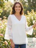 Alfani Solid Layered-Sleeve Top, Size Small by Vanessa Jane
