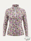 Lands End Womens Long Sleeve Quarter Zip UPF 50 Rash Guard X-Small by Vanessa Jane