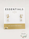 And Now This Cubic Zirconia Crystal Studs and J Hoop Duo Earring Set by Vanessa Jane